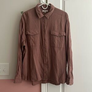 Madewell Button Down Shirt in Mauve, XL